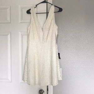 Lulu white lace skater dress